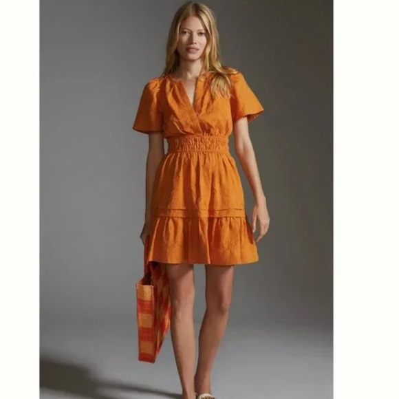 Anthropologie The Somerset Textured Mini Dress X-small Petite - Picture 1 of 16